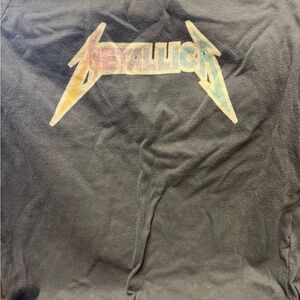 Metallica Logo Kids Tee in Black with Rainbow Accent